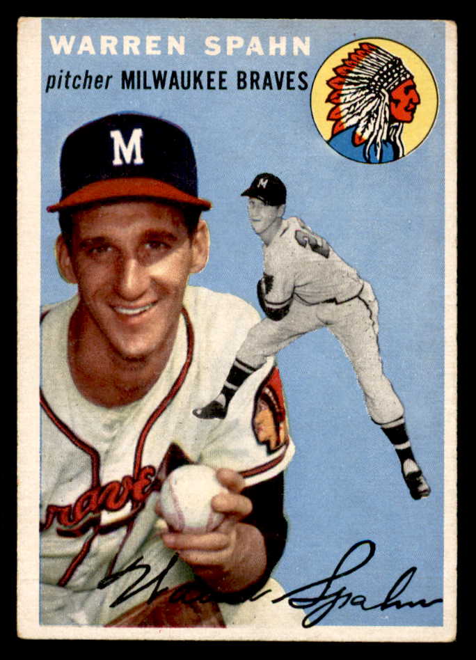 1954 Topps Baseball #020 Warren Spahn Braves VG-EX 539112