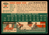 1954 Topps Baseball #020 Warren Spahn Braves VG-EX 539113