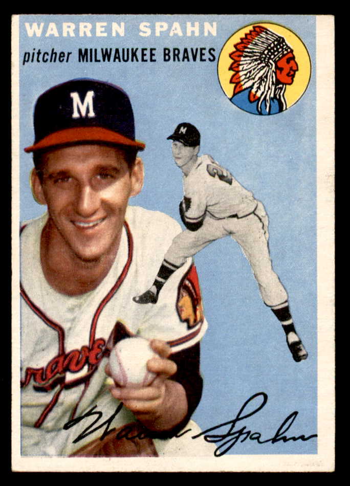 1954 Topps Baseball #020 Warren Spahn Braves EX-MT 539116
