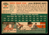 1954 Topps Baseball #020 Warren Spahn Braves VG-EX 539119