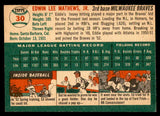 1954 Topps Baseball #030 Eddie Mathews Braves EX-MT 539135