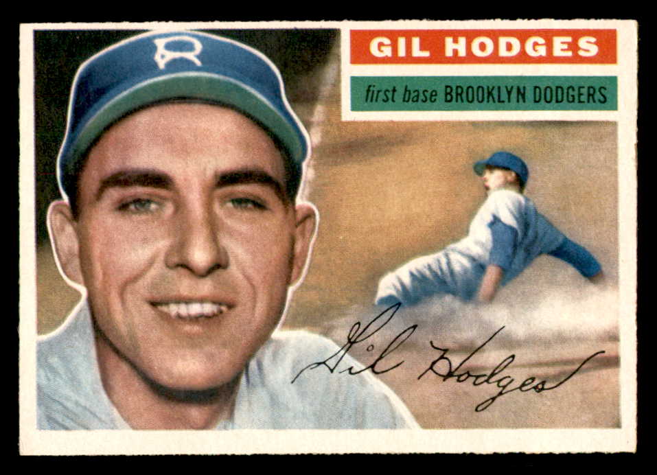1956 Topps Baseball #145 Gil Hodges Dodgers EX-MT Gray 539136