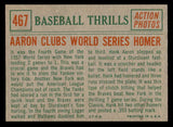 1959 Topps Baseball #467 Hank Aaron IA Braves NR-MT 539153
