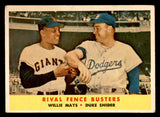 1958 Topps Baseball #436 Willie Mays Duke Snider VG-EX 539154
