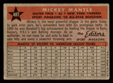 1958 Topps Baseball #487 Mickey Mantle A.S. Yankees VG 539155