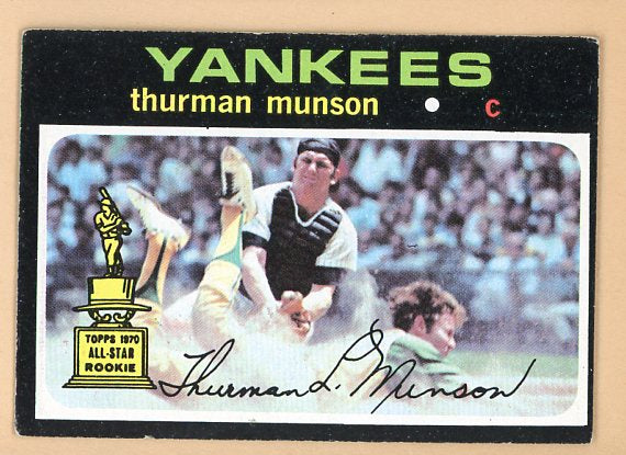 1971 Topps Baseball #005 Thurman Munson Yankees VG-EX 539165