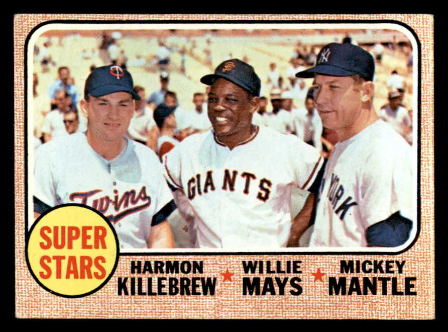 1968 Topps Baseball #490 Mickey Mantle Willie Mays VG-EX 539173