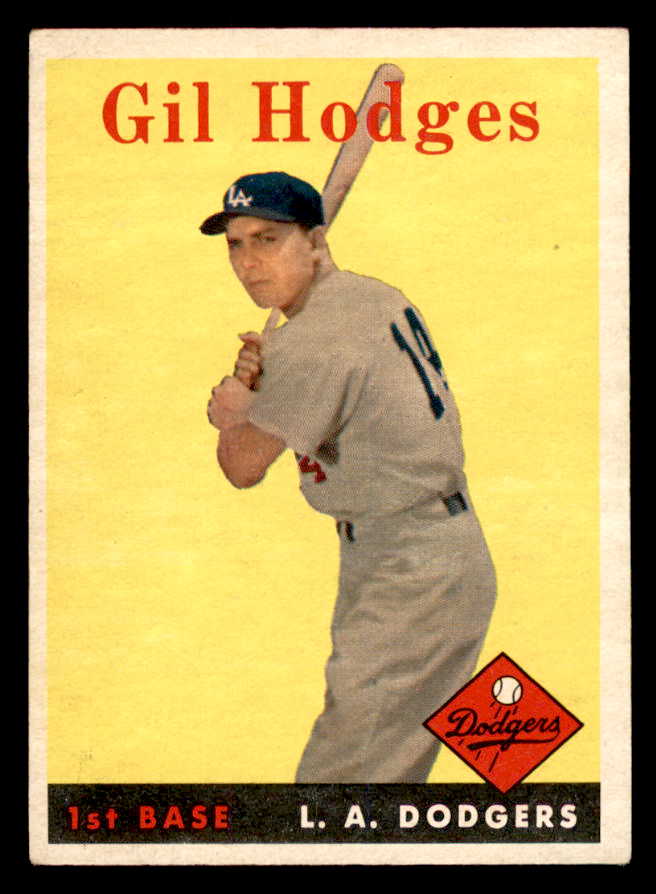 1958 Topps Baseball #162 Gil Hodges Dodgers EX 539219