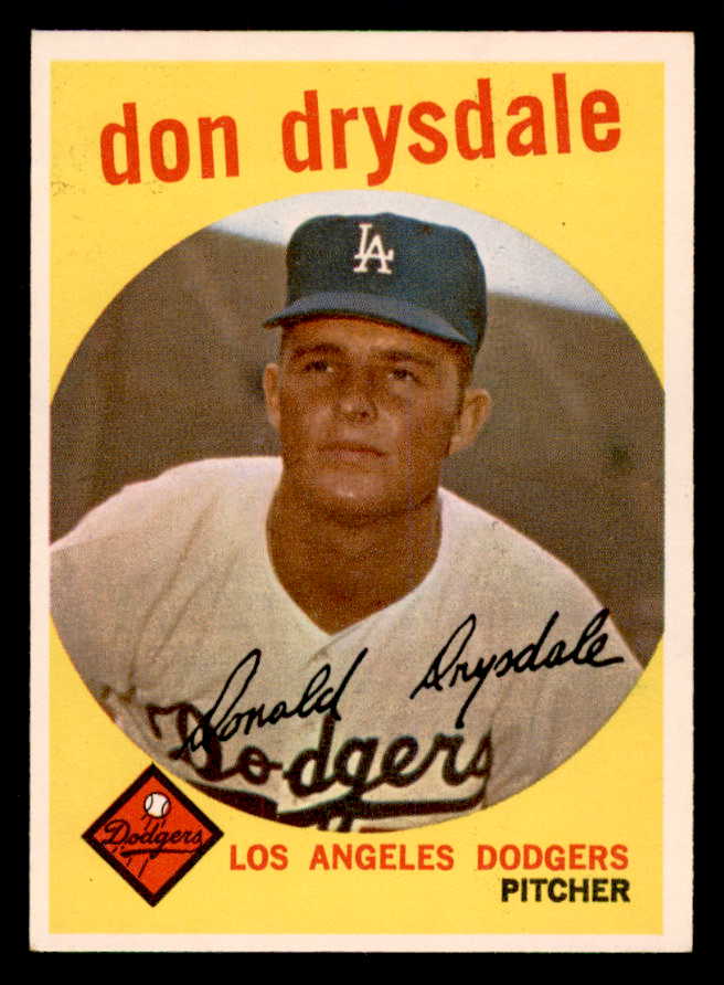 1959 Topps Baseball #387 Don Drysdale Dodgers EX-MT 539224
