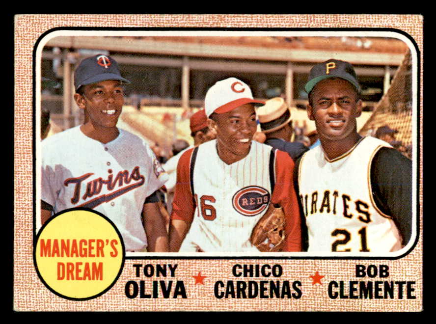 1968 Topps Baseball #480 Roberto Clemente Tony Oliva EX 539241