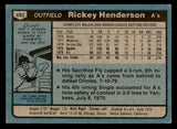 1980 Topps Baseball #482 Rickey Henderson A's VG 539268