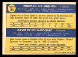 1970 Topps Baseball #189 Thurman Munson Yankees VG 539272