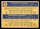 1970 Topps Baseball #189 Thurman Munson Yankees EX-MT 539276