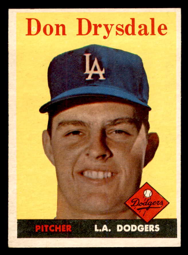1958 Topps Baseball #025 Don Drysdale Dodgers EX-MT 539303
