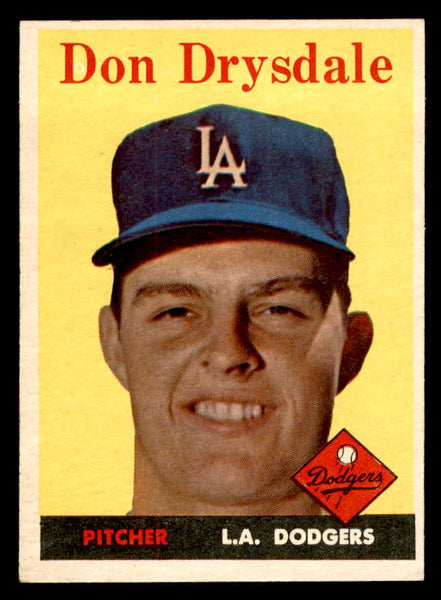 1958 Topps Baseball #025 Don Drysdale Dodgers EX-MT 539303