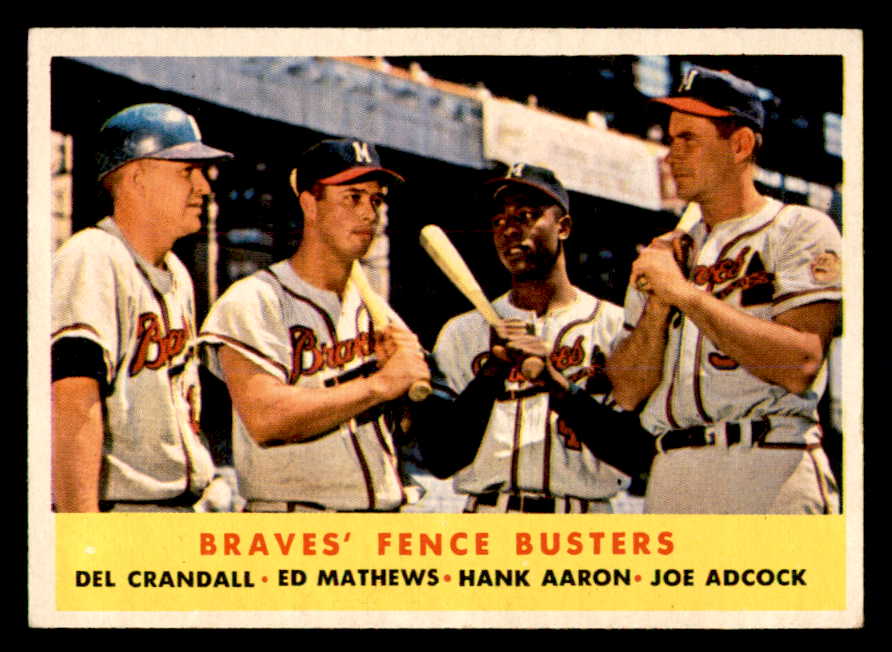 1958 Topps Baseball #351 Hank Aaron Eddie Mathews EX-MT 539310