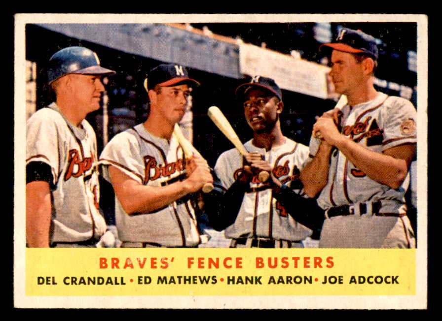 1958 Topps Baseball #351 Hank Aaron Eddie Mathews EX-MT 539311