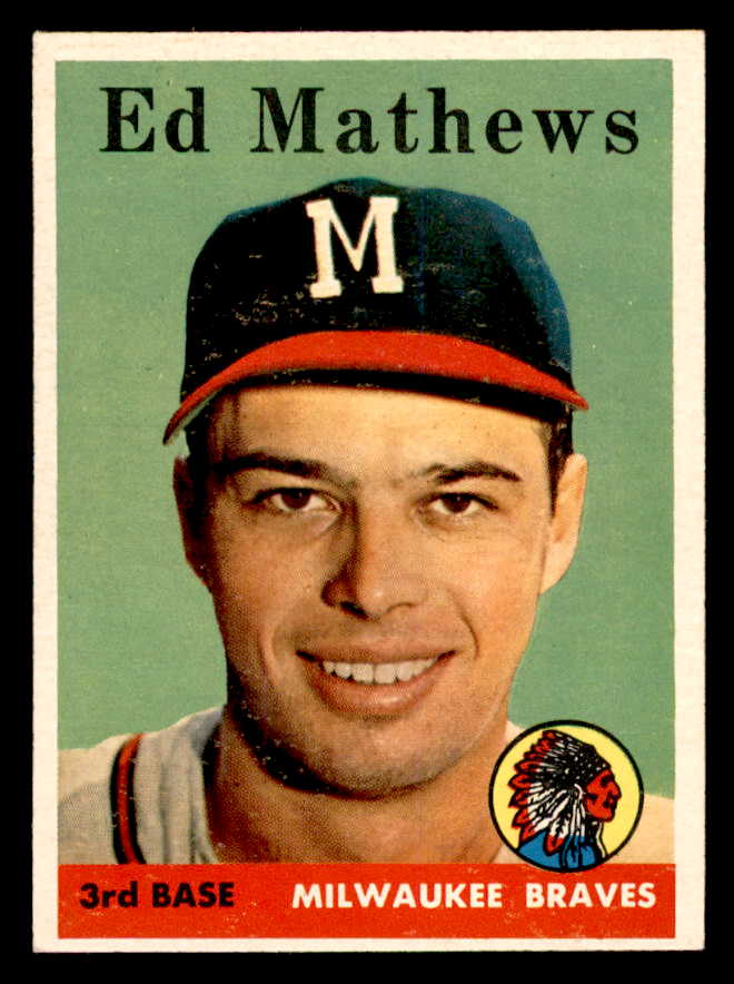 1958 Topps Baseball #440 Eddie Mathews Braves EX+/EX-MT 539313