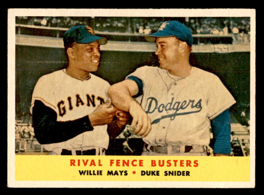 1958 Topps Baseball #436 Willie Mays Duke Snider EX+/EX-MT 539314