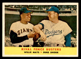 1958 Topps Baseball #436 Willie Mays Duke Snider EX+/EX-MT 539314