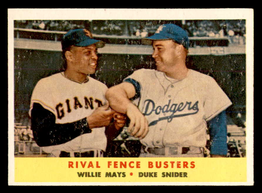 1958 Topps Baseball #436 Willie Mays Duke Snider EX-MT 539315