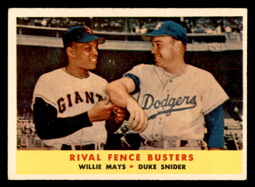 1958 Topps Baseball #436 Willie Mays Duke Snider EX 539316