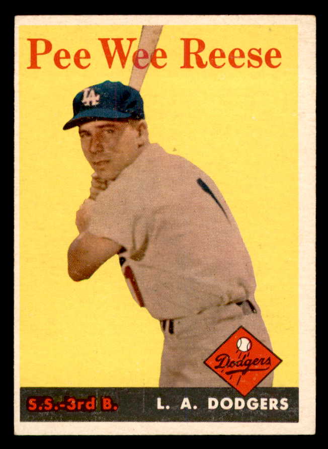 1958 Topps Baseball #375 Pee Wee Reese Dodgers EX+/EX-MT 539321