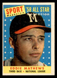 1958 Topps Baseball #480 Eddie Mathews A.S. Braves EX-MT 539331