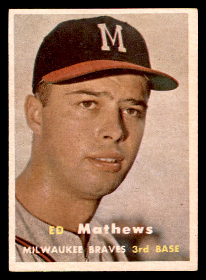 1957 Topps Baseball #250 Eddie Mathews Braves EX-MT 539341