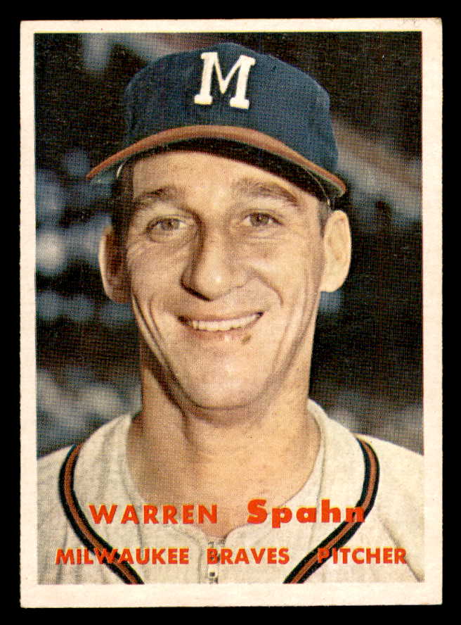 1957 Topps Baseball #090 Warren Spahn Braves EX-MT 539342