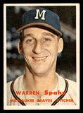1957 Topps Baseball #090 Warren Spahn Braves EX-MT 539342