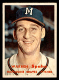 1957 Topps Baseball #090 Warren Spahn Braves EX+/EX-MT 539343