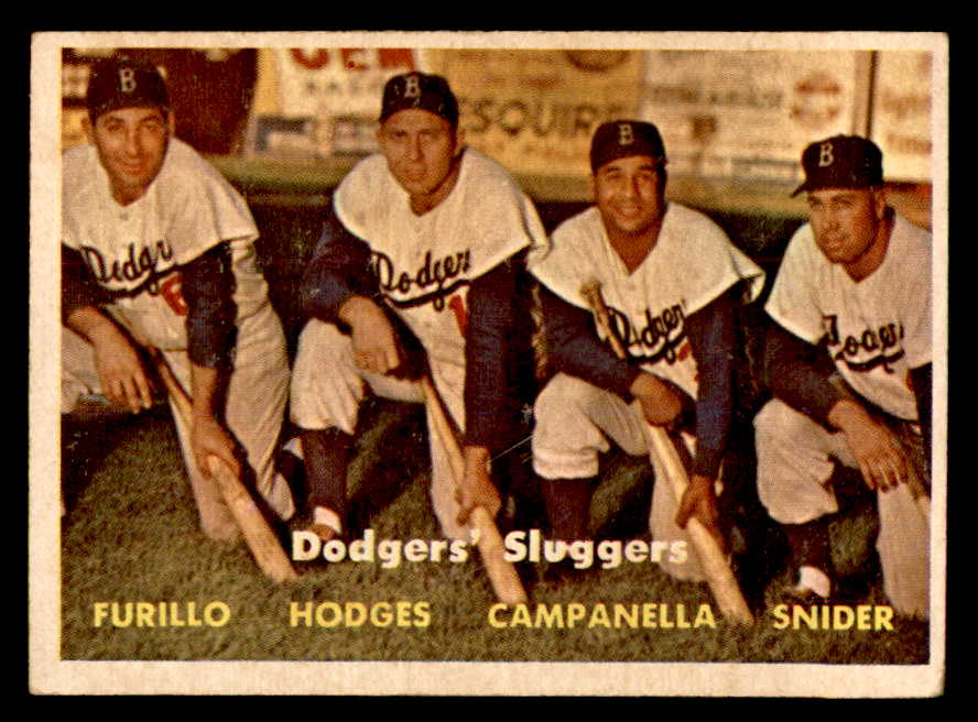 1957 Topps Baseball #400 Roy Campanella Duke Snider Gil Hodges EX 539346
