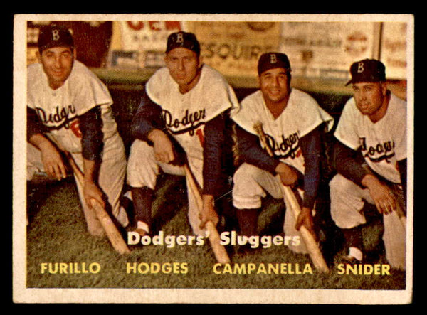 1957 Topps Baseball #400 Roy Campanella Duke Snider Gil Hodges EX 539346