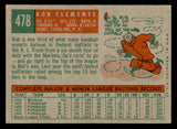 1959 Topps Baseball #478 Roberto Clemente Pirates EX 539352