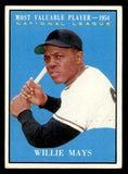 1961 Topps Baseball #482 Willie Mays MVP Giants VG-EX 539376