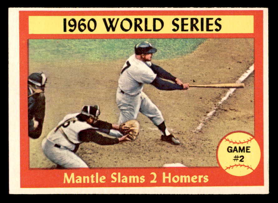 1961 Topps Baseball #307 World Series Game 2 Mickey Mantle EX-MT 539378