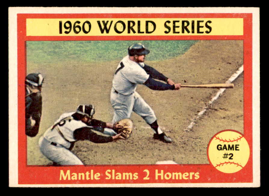 1961 Topps Baseball #307 World Series Game 2 Mickey Mantle EX-MT 539379