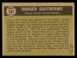1961 Topps Baseball #207 Sandy Koufax Johnny Podres EX-MT 539389