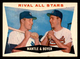 1960 Topps Baseball #160 Mickey Mantle Ken Boyer VG-EX 539409