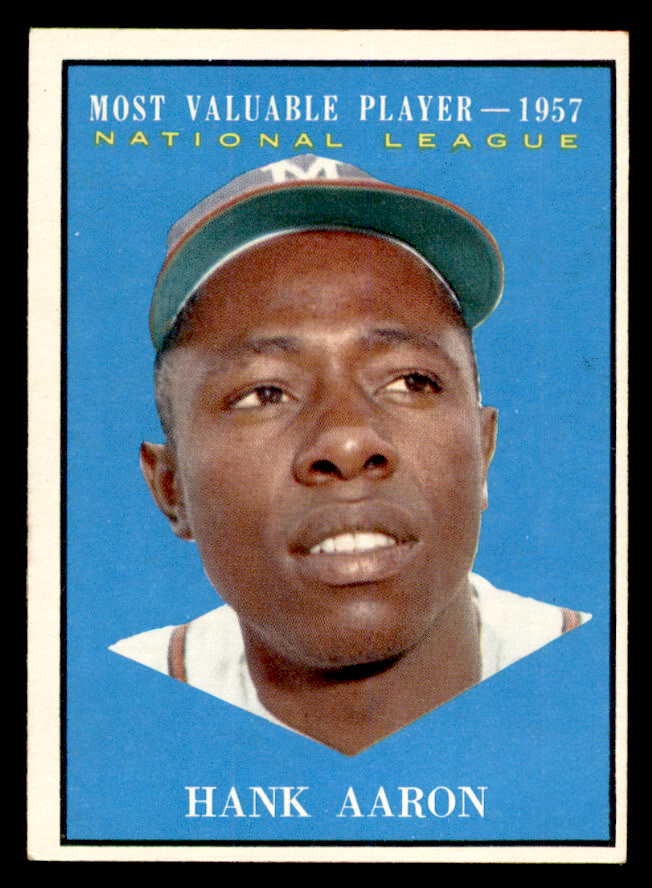 1961 Topps Baseball #484 Hank Aaron MVP Braves EX-MT 539420