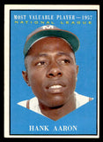 1961 Topps Baseball #484 Hank Aaron MVP Braves EX-MT 539420