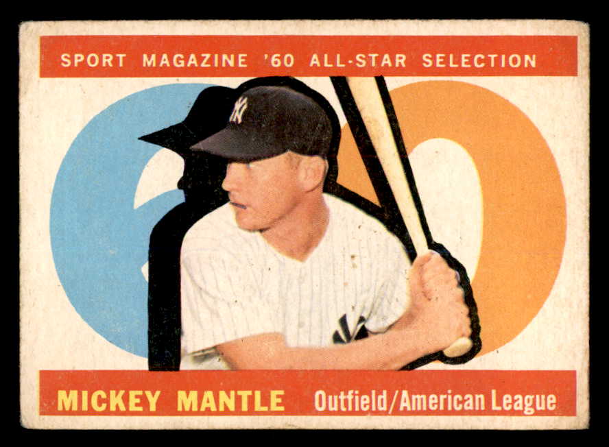 1960 Topps Baseball #563 Mickey Mantle A.S. Yankees VG-EX 539426