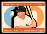 1960 Topps Baseball #563 Mickey Mantle A.S. Yankees VG-EX 539426