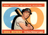 1960 Topps Baseball #558 Eddie Mathews A.S. Braves VG-EX 539430