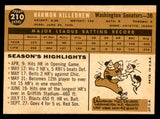 1960 Topps Baseball #210 Harmon Killebrew Senators VG-EX 539436