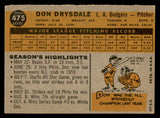 1960 Topps Baseball #475 Don Drysdale Dodgers VG-EX 539448