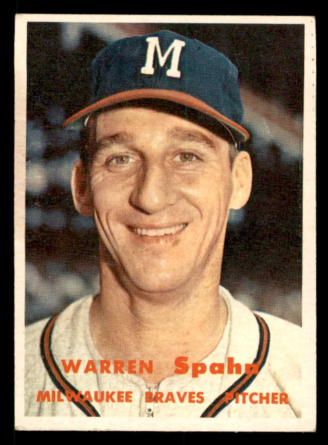 1957 Topps Baseball #090 Warren Spahn Braves VG-EX 539502