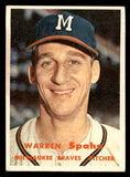 1957 Topps Baseball #090 Warren Spahn Braves VG-EX 539502