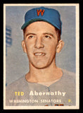 1957 Topps Baseball #293 Ted Abernathy Senators NR-MT 539503